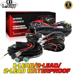Wiring Harness Kit for LED Work Light Bar On Off Switches Power Relay Blade Fuse - Picture 1 of 31