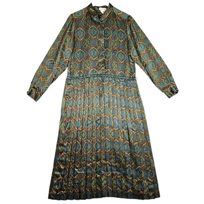 Vintage Talbots Dress Womens Sz 12 Midi Shirt Print Long Sleeve Old Money 90s - Image 1 of 4