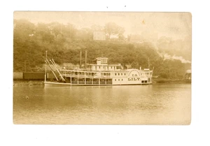 RPPC Steamboat US Lily Lighthouse Tender angedockt an Mississippi oder Missouri c'08 - Bild 1 von 2