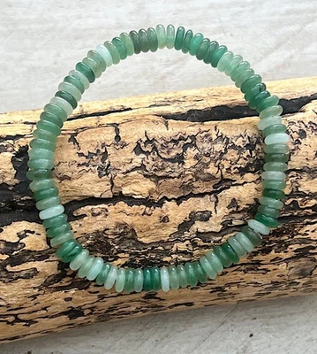 Damen Perlen Armband Perlenarmband elastisch Aventurin Heishi grün 19cm NEU - Bild 1 von 3