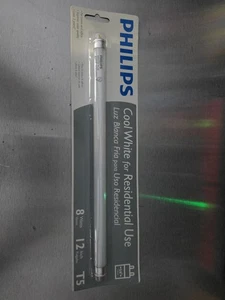 PHILIPS Cool White Linear Fluorescent Tube F8T5- 8 Watts - 12in - 5/8” - NEW - Picture 1 of 3
