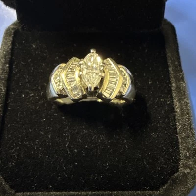 Помолвка из белого золота 14 карат с бриллиантами 1,00 карата tw размер 6,0 - Изображение 1 из 4