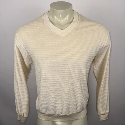 JCPenney махровая ткань рубашка винтажный 70-х мод диско велюр пуловер вязаный мужской XL - Изображение 1 из 4