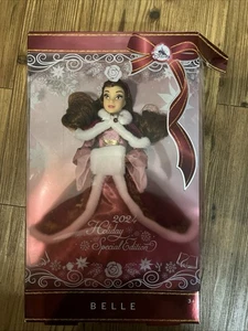 DISNEY STORE BELLE 2024 HOLIDAY SPECIAL EDITION 11" DOLL Beauty & the Beast NEW - Picture 1 of 1