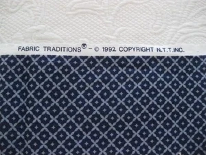 Casa de campo vintage 1992 tela Traditions algodón azul cuadros cruzados 44 x 30" - Imagen 1 de 4