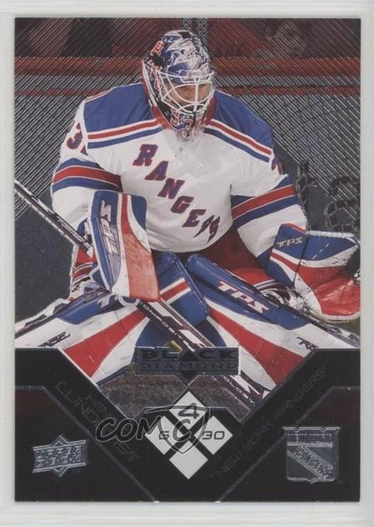 2008-09 Upper Deck Black Diamond Quadruple Diamonds Henrik Lundqvist #180 HOF - Image 1 of 2