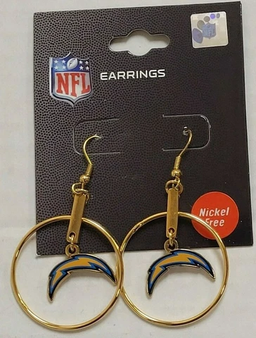 NFL Los Angeles Chargers Team Earrings, NEW (Hoop - Logo) Cover