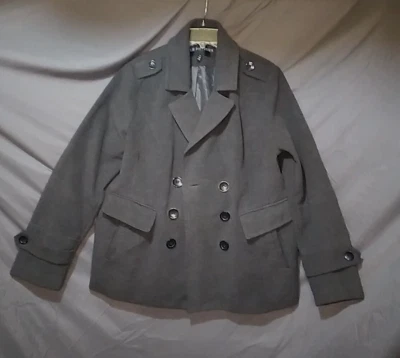 IB Diffusion Gray Peacoat Collared Pockets Button Front Women's Size XL - Image 1 of 4
