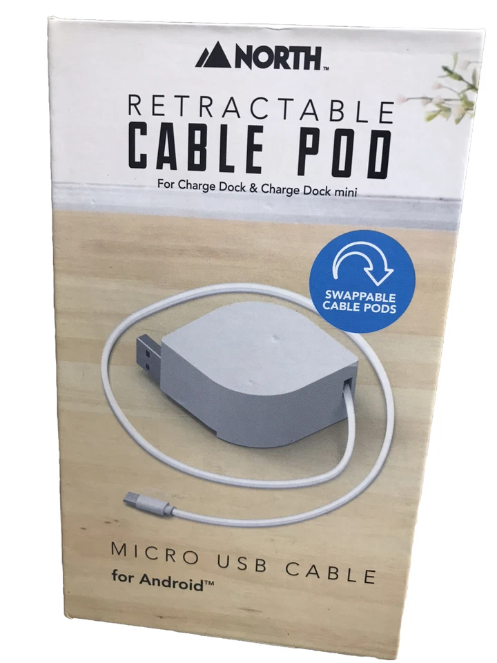 NEW North Retractable Cable Pod Micro USB Cable for Android - Image 1 of 4