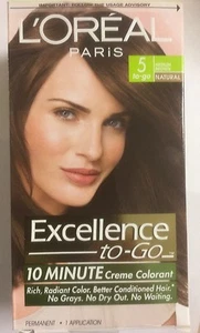 L'Oreal Paris Excellence To-Go 10-Minute Crème Coloring Medium Brown #5 NATURAL - Picture 1 of 8