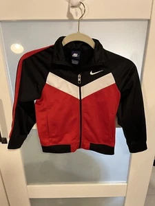 Nike Jacket  (7) Youth Boys Full Zip V Pattern Track Striped Jacket  AD - Picture 1 of 4