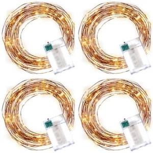 4er Set 20er Mini Micro Lichterkette LED warm weiß Innenbeleuchtung Batterie - Bild 1 von 8