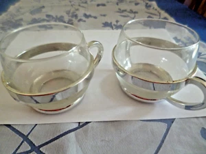 2er Set Teegläser Teetassen BMF Retro versilbert Glas Gläser gemarkt - Bild 1 von 8