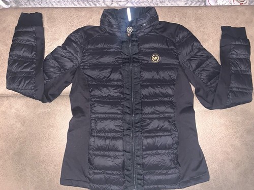 Piumino Michael Kors nero nero con fori per il pollice cappuccio nascondiglio piccolo