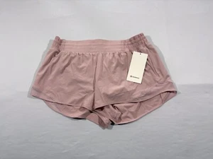Lululemon Gr. 14 heiße Shorts hoher Bund HR 2,5" gefüttert pink Haze Run Yoga neu mit Etikett - Bild 1 von 10