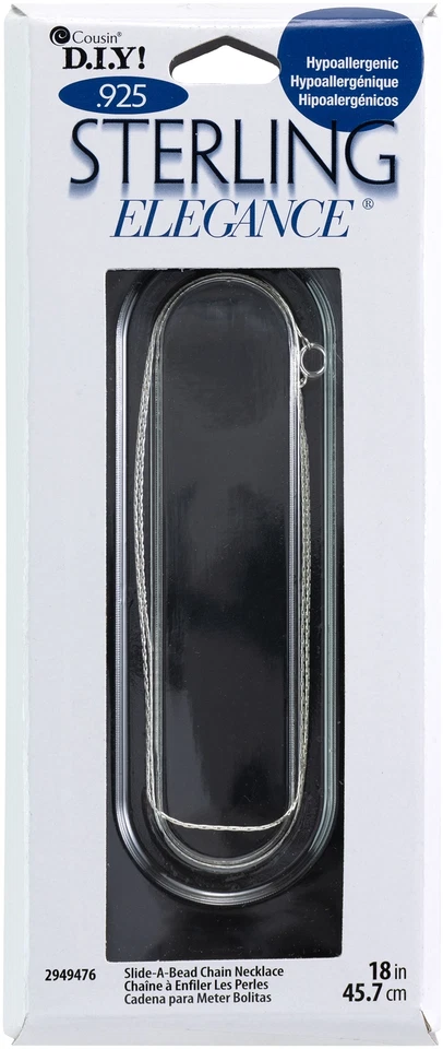 CousinDIY Slide-A-Bead Chain 18"-Silver - A50025RM-G18HL