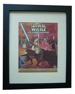 STAR WARS+CLONE WARS++Movie+Film+POSTER+AD+ORIGINAL 2005+FRAMED+FAST WORLD SHIP - Imagen 1 de 7