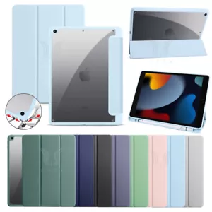 Smart cover in pelle per iPad 7/8/9/10th Pro 11 12.9 Air 11" con supporto matita - Foto 1 di 21