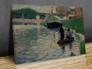 Blick auf die Seine Georges Seurat montierter Leinwanddruck - Bild 1 von 8