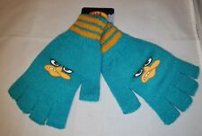 Disney Phineas and Ferb new fingerless gloves knit One Size  Perry Platypus