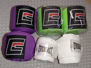 Lot of 6  Combat Corner & Everlast 180" SEMI-ELASTIC HAND WRAPS MMA Thai Boxing - Picture 1 of 4