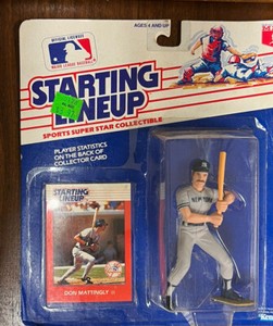 DON MATTINGLY 1988 KENNER STARTING LINEUP FIGURINE Sealed Package - Bonus card@