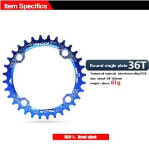 Mountain Bike 104BCD Sprocket 32T/34T/36T/38T Teeth Narrow-width Tooth Plate - Picture 1 of 48