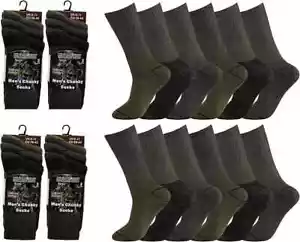 12 Pair Mens Military Army Socks Combat Style Thermal Boots Work Sock Size 6-11 - Picture 1 of 2