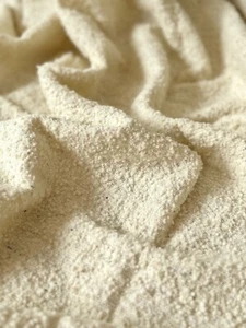 Handwoven craft textured bouclé handmade undyed wool  textiles fabrics 1.8x2.7m - Picture 1 of 10