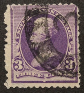 US Stamp Scott #221 ~ JACKSON purple 3c 1890 GR001 - Picture 1 of 1
