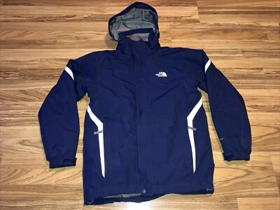 North Face лыж куртка мужская средний темно-синий изолированный Hyvent с капюшоном сноуборда - Изображение 1 из 4