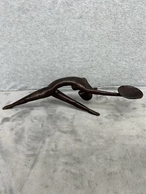 Estatua de niña de hierro macizo de mesa figura escultura decoración del hogar oficina 19" de largo Foto 1 de 4