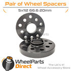 Wheel Spacers (2) Black 5x112 66.6 20mm for Mercedes CLK-Class [A209/C209] 02-09