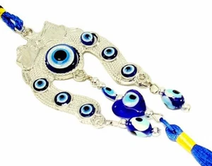 Turkish Blue Evil Eyes Horse Shoe Wall & Car Hanging Amulet Blessing Home Decor. - Picture 1 of 1