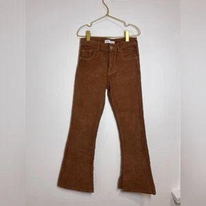 Zara corduroy brown pant flare leg girls size 9 - Picture 1 of 9
