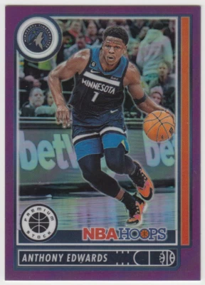 2022-23 Chronicles Hoops Premium Stock Anthony Edwards Purple Prizm 33/49 [Read] - Image 1 of 3