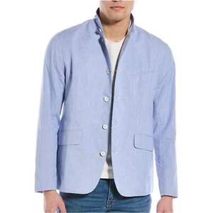 Rag & Bone New York Mens Light Blue Striped Japanese Parker Blazer Jacket Sz 48 - Picture 1 of 16