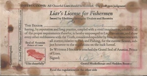 Scarce Antique Vintage Heddon Liar’s License for Fisherman - Picture 1 of 2