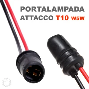 T10 PORTALAMPADA ATTACCO PER LED T10 W5W PRESA CONNETTORE T10 SOCKET - 2 PEZZI - Imagen 1 de 2