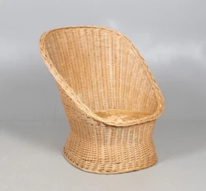 vintage retro 60's 70's Wicker Spoon Chair. - Picture 1 of 3