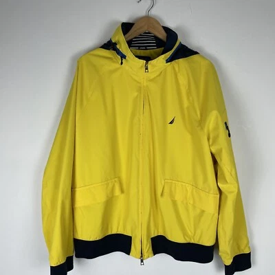 NAUTICA Jacket Womens Size Large Yellow Raincoat  Concealed Hood Walking Hiking - Image 1 of 4