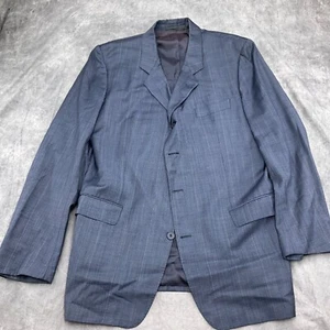 Hugo Boss Blazer Men 42 Blue Plaid Cashmere Wool Classic Career Suit Jacket - Picture 1 of 14