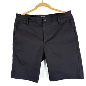 Proof Mens Nomad Shorts Gray Chino Flat Front Golf Black Size 33 - Picture 1 of 11