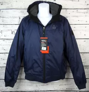 Gerry Men’s Blue Hooded Bomber Jacket Zip Poly Insulation Nylon Shell Size M - Picture 1 of 5