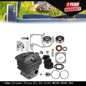 48mm Cylinder Piston Kit 11250201215 11250201213 For MS340 034AV 034 NEW - Picture 1 of 10