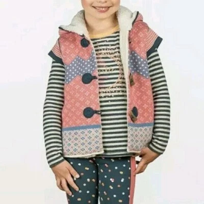 Matilda Jane Warm Hugs Hooded Sweater Vest Make Believe Sherpa Lined Size 6 - Image 1 of 4