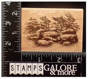 STAMPSCAPES RUBBER STAMPS 206E ROCKS & LEAVES LANDSCAPES SCENERY #T22 - Picture 1 of 3