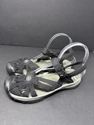 Sandálias femininas Keen Whisper tamanho 8 preto cordão elástico sapatos de água slingback LEIA - Imagem 1 de 4