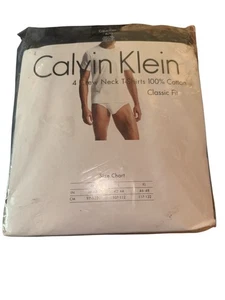 Neu mit Etikett Calvin Klein Baumwolle klassische Passform Rundhalsausschnitt T-Shirt, 4er-Pack schwarz, XL - Bild 1 von 5