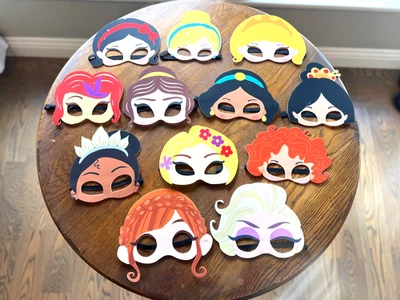 12 Máscaras Halloween Princesa Disney, Nuevas y Sin Usar Foto 1 de 4
